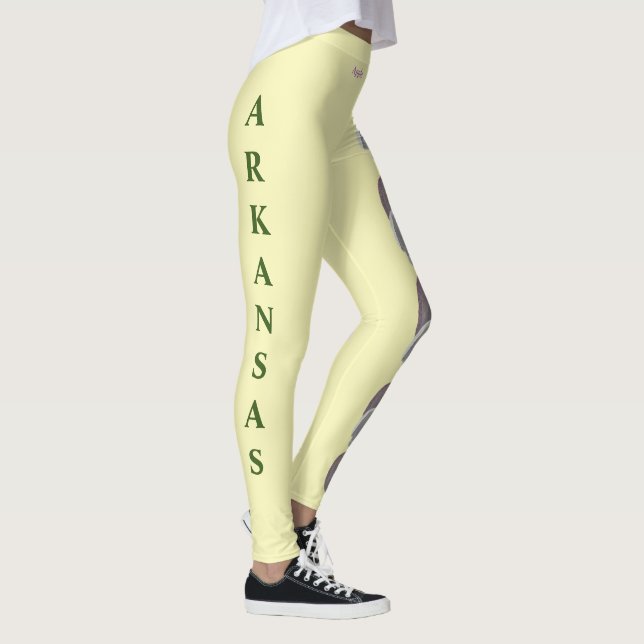 Yello Arkansas State Flower Apple Blossom Leggings (Direita)