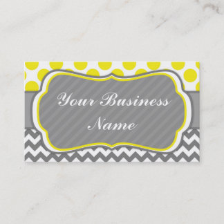 Yello, cinza, bolinhas e cartão de visita de