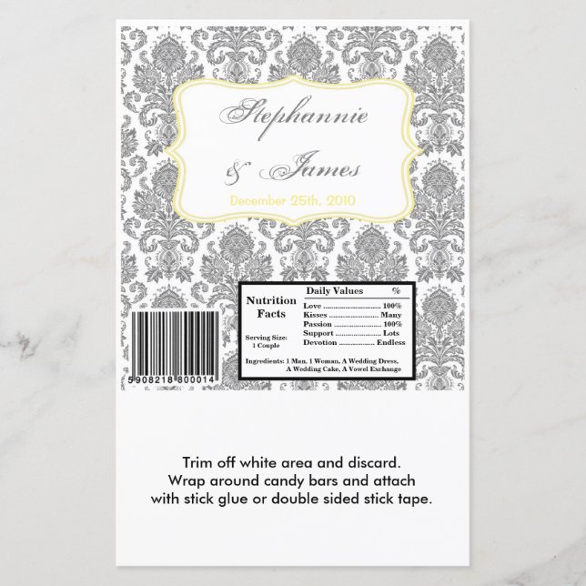 Yello Damask Lace, Cinza de quebra-cabeça de grand (Frente)