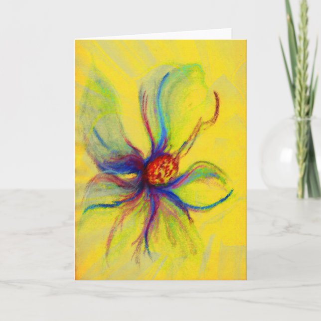 Yello Magnolia Flower Collage - Cartão de Saudação (Frente)