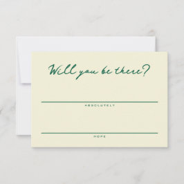 Yellow and Green Simple RSVP Card