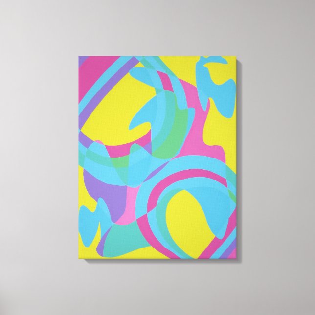 Yellow and Turquoise Motion Abstract Canvas Print (Frente)