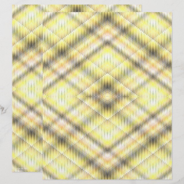 Yellow Argyle Scrapbook Paper 2-Sided Page (Frente/Verso)