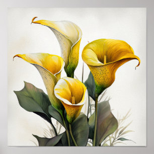 Yellow Calla Lily Lily Flower Art Poster