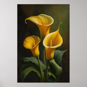 Yellow Calla Lily Lily Flower Art Poster