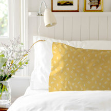 Yellow Doodle Pattern Pair Of Pillowcases