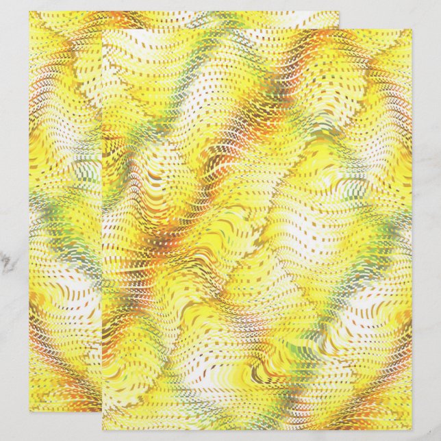 Yellow Faux Snakeskin Scrapbook Paper 2-Sided Page (Frente/Verso)