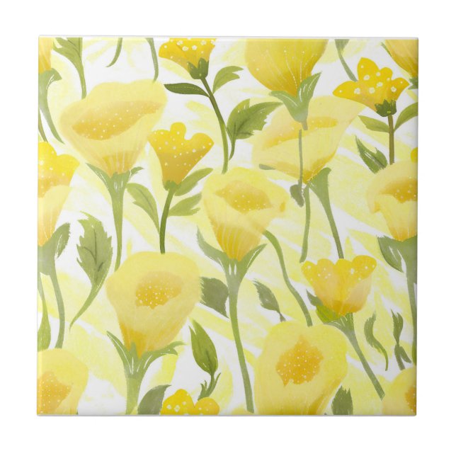 Yellow Floral Watercolor Painting (Frente)