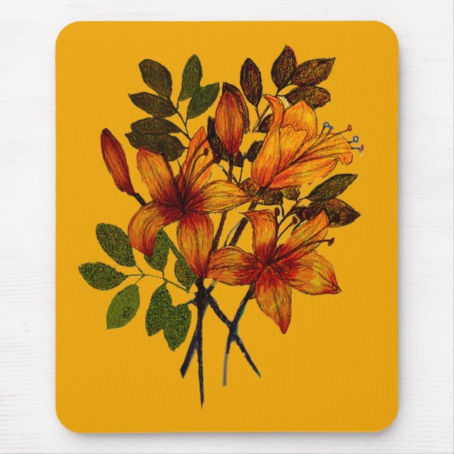 Yellow Lily Print on Mousepad (Frente)