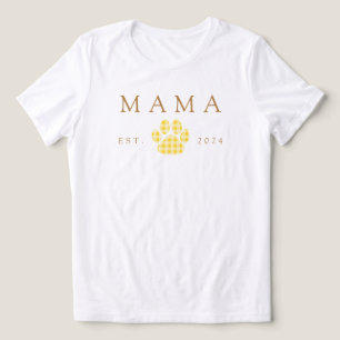 Yellow Mama Gingham Paw Print Birthday