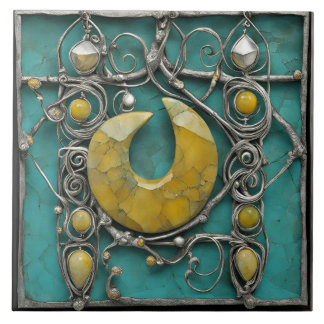 Yellow Marble Metal Art Sculptured 