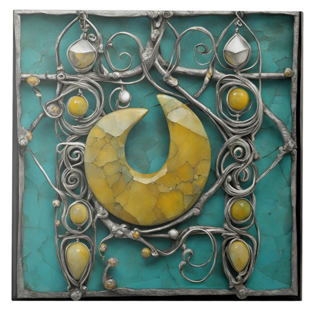 Yellow Marble Metal Art Sculptured  (Frente)