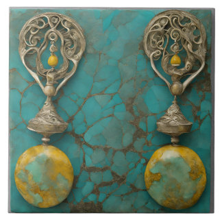 Yellow Marble Metal Art Sculptured 