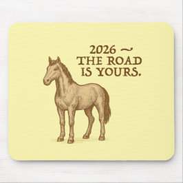 Yellow Mouse Pad with motivational text and horse