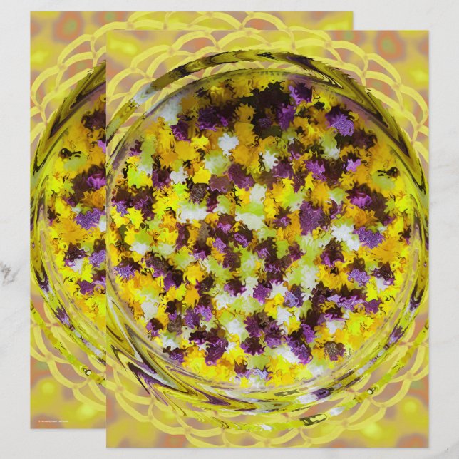 Yellow Potpourri Scrapbook Paper 2-Sided Page (Frente/Verso)