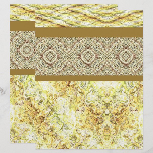 Yellow Sampler Scrapbook Paper 2-Sided Page (Frente/Verso)
