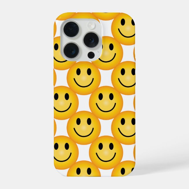 Yellow Smiley Emoji Happy Face Phone Case (Verso)