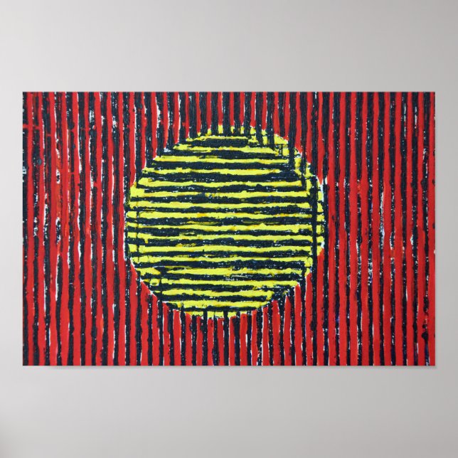 Yellow Spot moderno, abstrato, poster de arte (Frente)