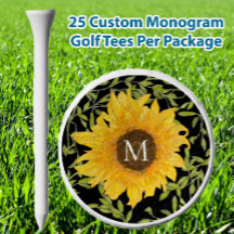 Yellow Sunflower Floral custom monogram ladies