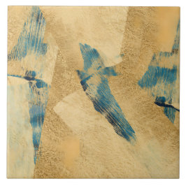 Yellow Teal Textured Ceramic Tile