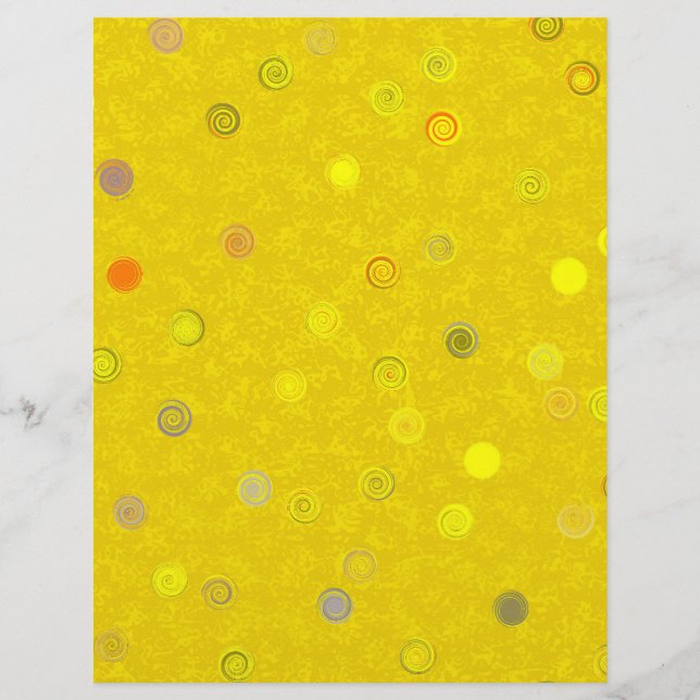 Yellow Twisty Polka Dot Spiral 2-Sided Scrap Paper (Frente)