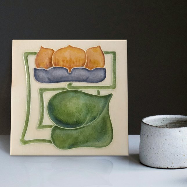 Yellow Waterlily Ivory Decor Art Nouveau Art Deco (Criador carregado)