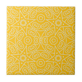 Yellow & White Abstract Geometric Pattern 