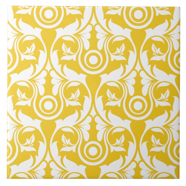 Yellow &white elegant floral pattern (Frente)