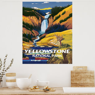 Yellowstone National Park Viagem Wall Poster