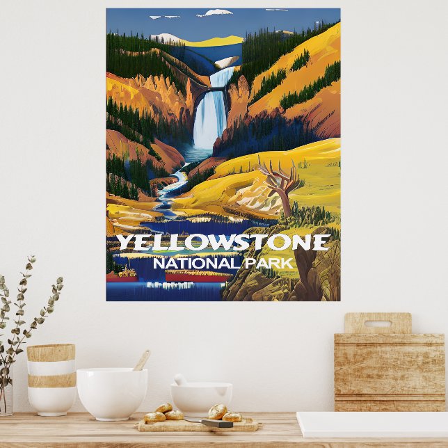 Yellowstone National Park Viagem Wall Poster (Cozinha)