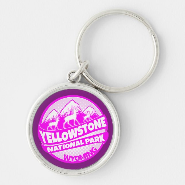 Yellowstone National Park Wyoming chaveiro cor-de- (Frente)
