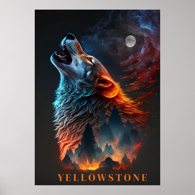 Yellowstone Wolf Poster Art (Frente)