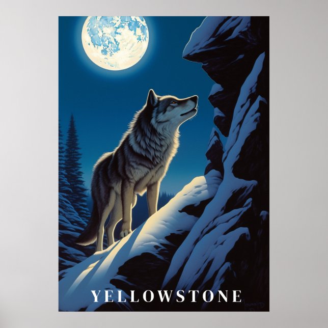 Yellowstone Wolf Poster Art (Frente)