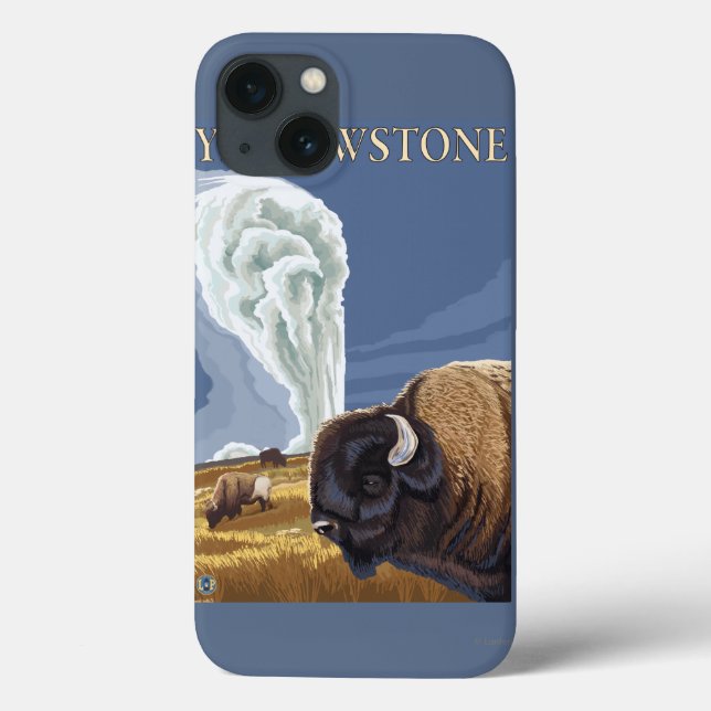 YellowstoneBison with Old Faithful (Verso)