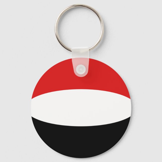 Yemen Fisheye Flag Chaveiro (Frente)