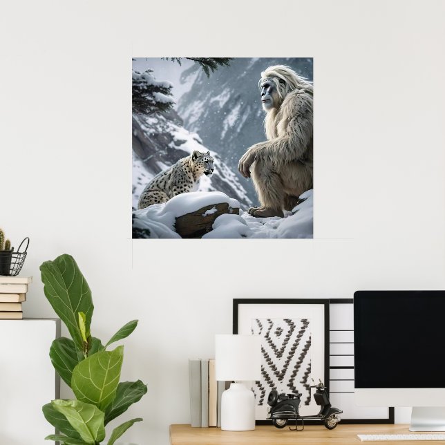 Yeti e a Poster do Leopardo da Neve (Escritório em casa)