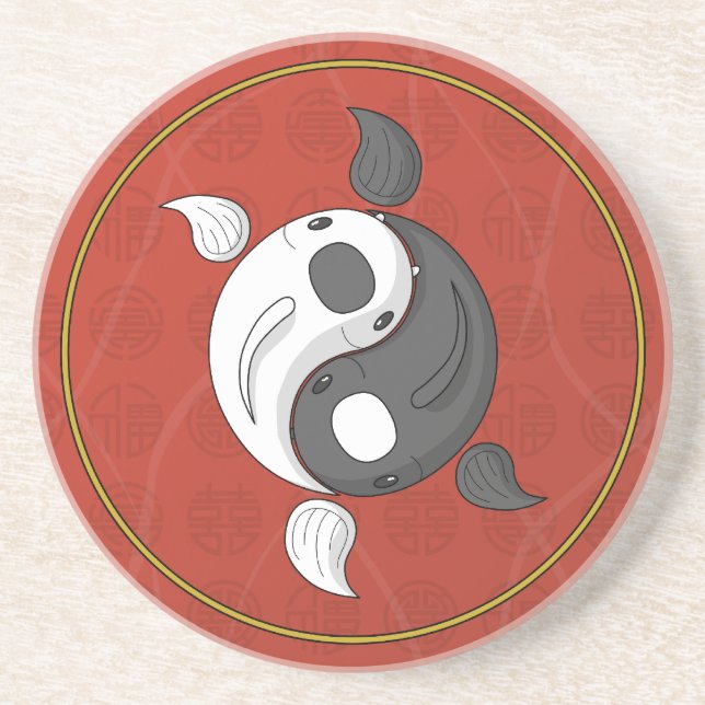 Yin e Yang, a Porta copos Sandstone Koi (Frente)