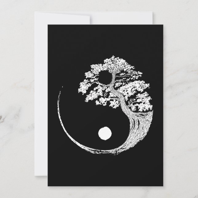 Yin Yang Bonsai Tree Japonês Budista Zen (Frente)