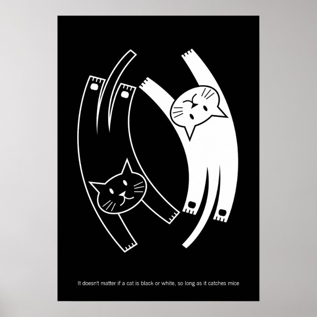 Yin & Yang Cats Poster (Inglês) (Frente)
