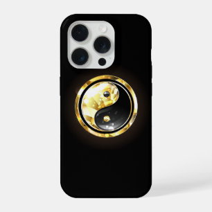 Yin Yang dourado em preto