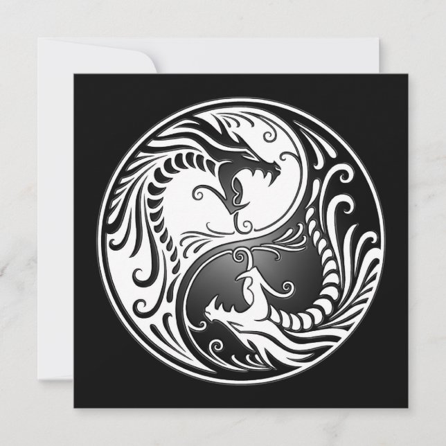 Yin Yang Dragon, branco e preto (Frente)