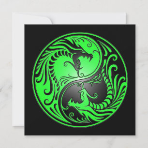 Yin Yang Dragon, verde e preto