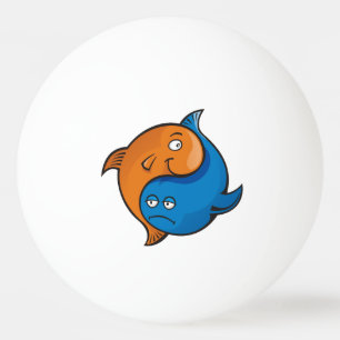 Yin Yang Fish Cartoon Bola de ping pong