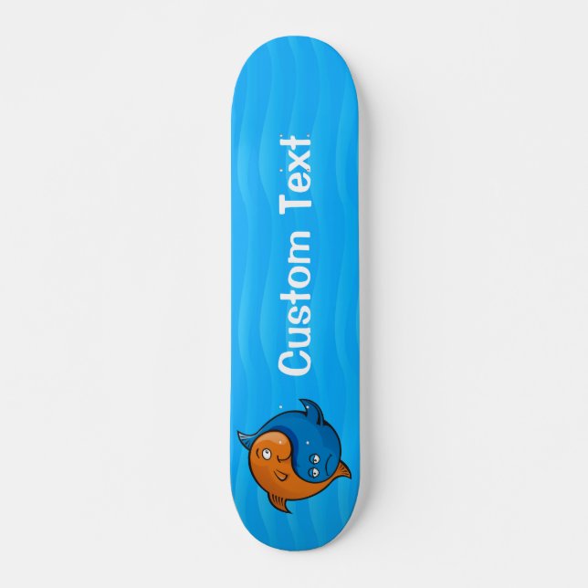 Yin Yang Fish Cartoon Skateboard (Frente)