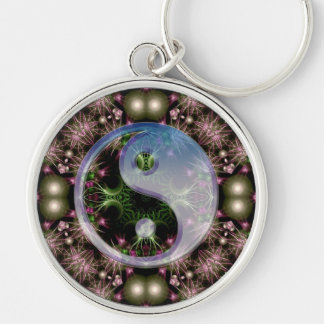 Yin Yang Fractal Wreath Chaveiro