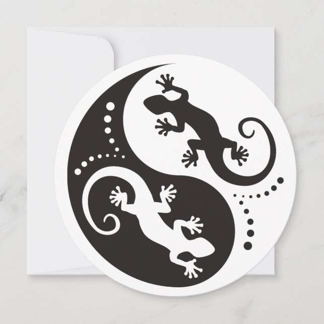 YIN & YANG Geckos preto + seu histórico e ideia (Frente)