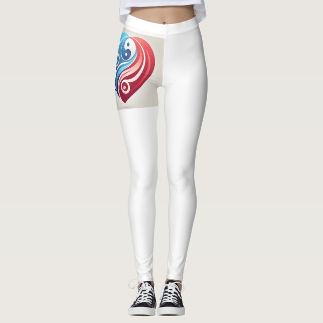 Yin Yang Heart Leggings - Harmonia e Equilíbrio em (Frente)
