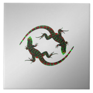 Yin Yang Lizards Silver