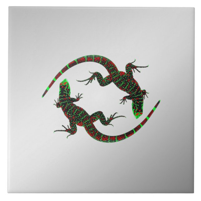 Yin Yang Lizards Silver (Frente)