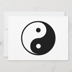 Yin Yang Modelo de Ilustração Preta e Branca